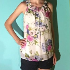 Adiva Loose Floral Summer Tank Top